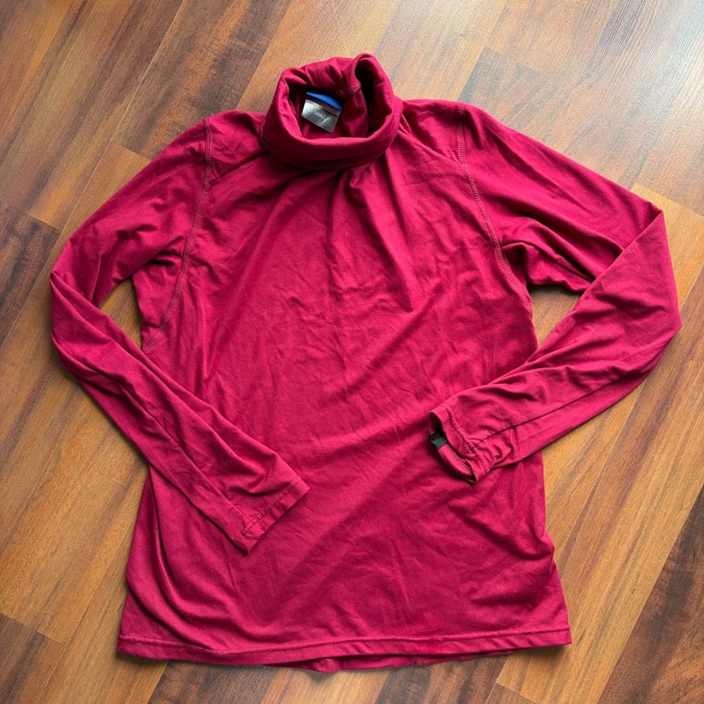 Irideon Riding Wear Womens Berry Red Turtleneck Long Sleeve Equestrian Top Small